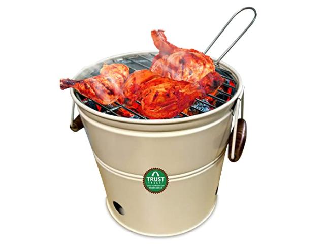 Trustbasket Round Portable Charcoal BBQ Barbeque Bucket Set - 1/1