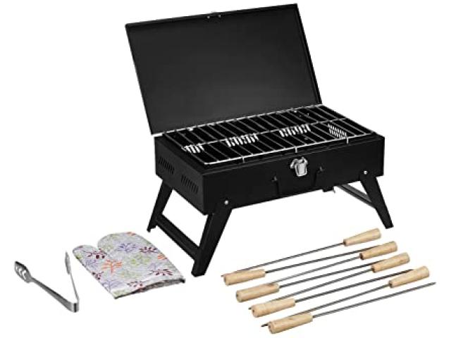 Briefcase Style Foldable Charcoal Barbeque Grill - 1/1