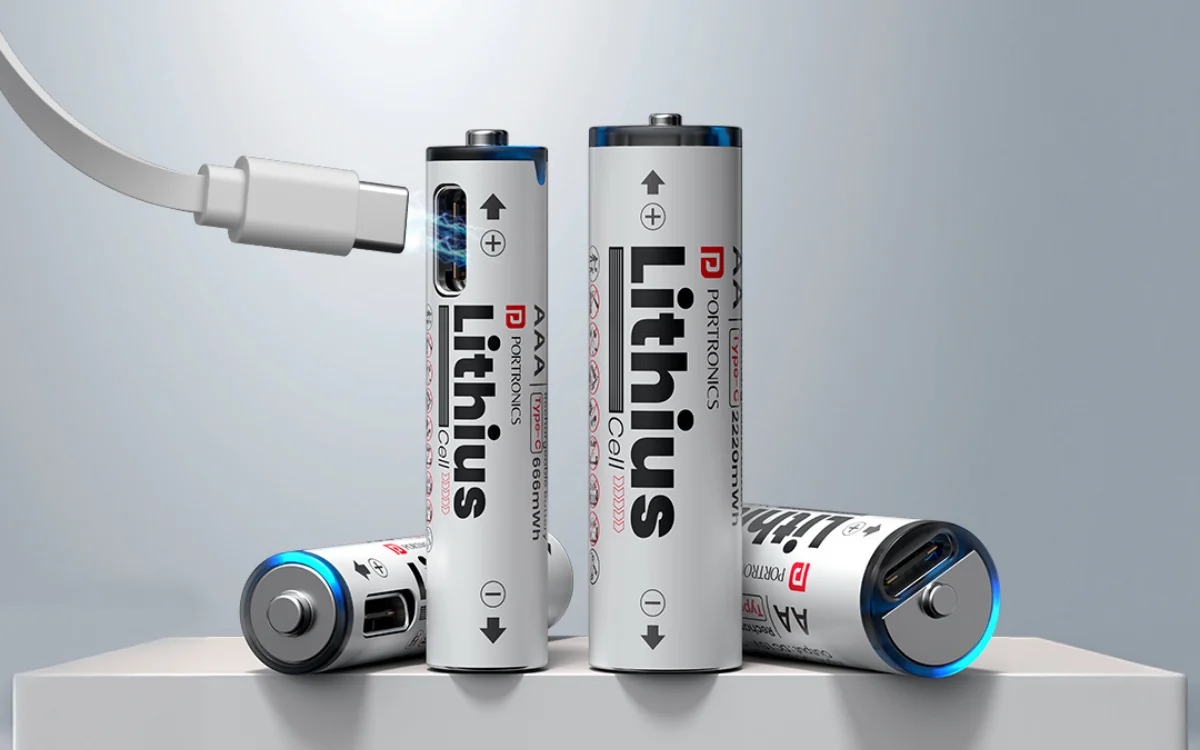 Portronics Introduces Lithius Cell USB-C Rechargeable AA and AAA Batteries for Everyday Devices
