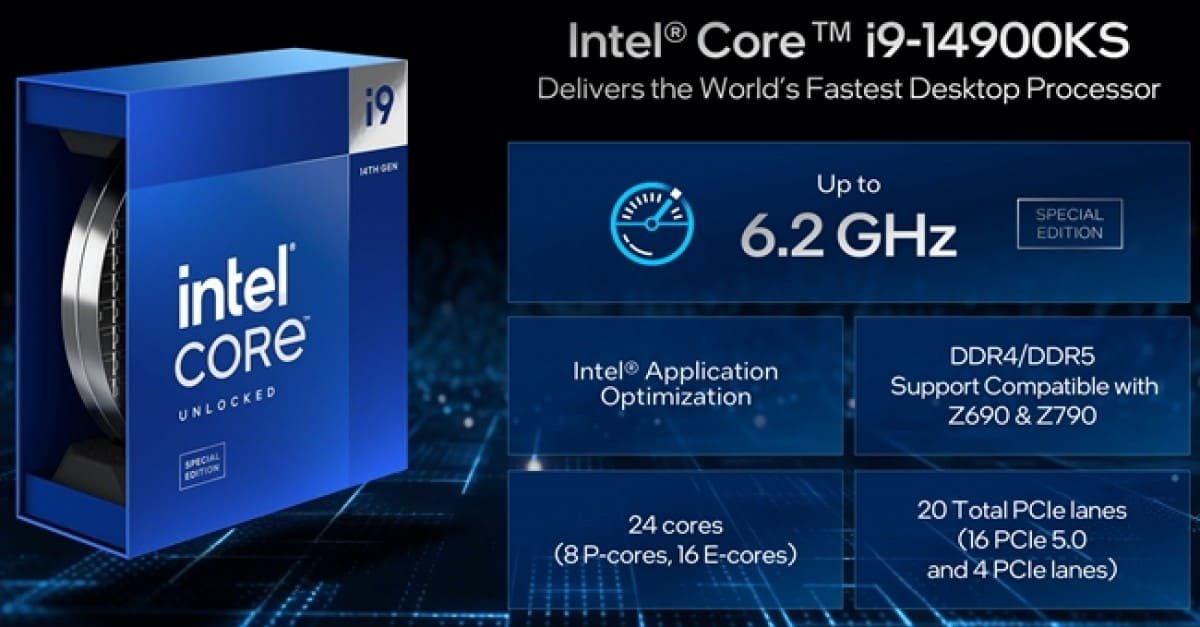 Intel Core i9-14900KS Debuts with 6.2GHz Max Turbo Frequency