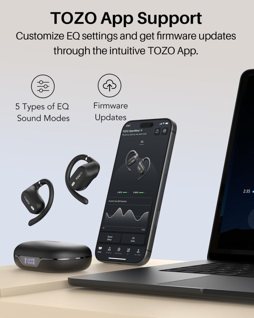 TOZO T13051 OpenWear Earbuds App Support