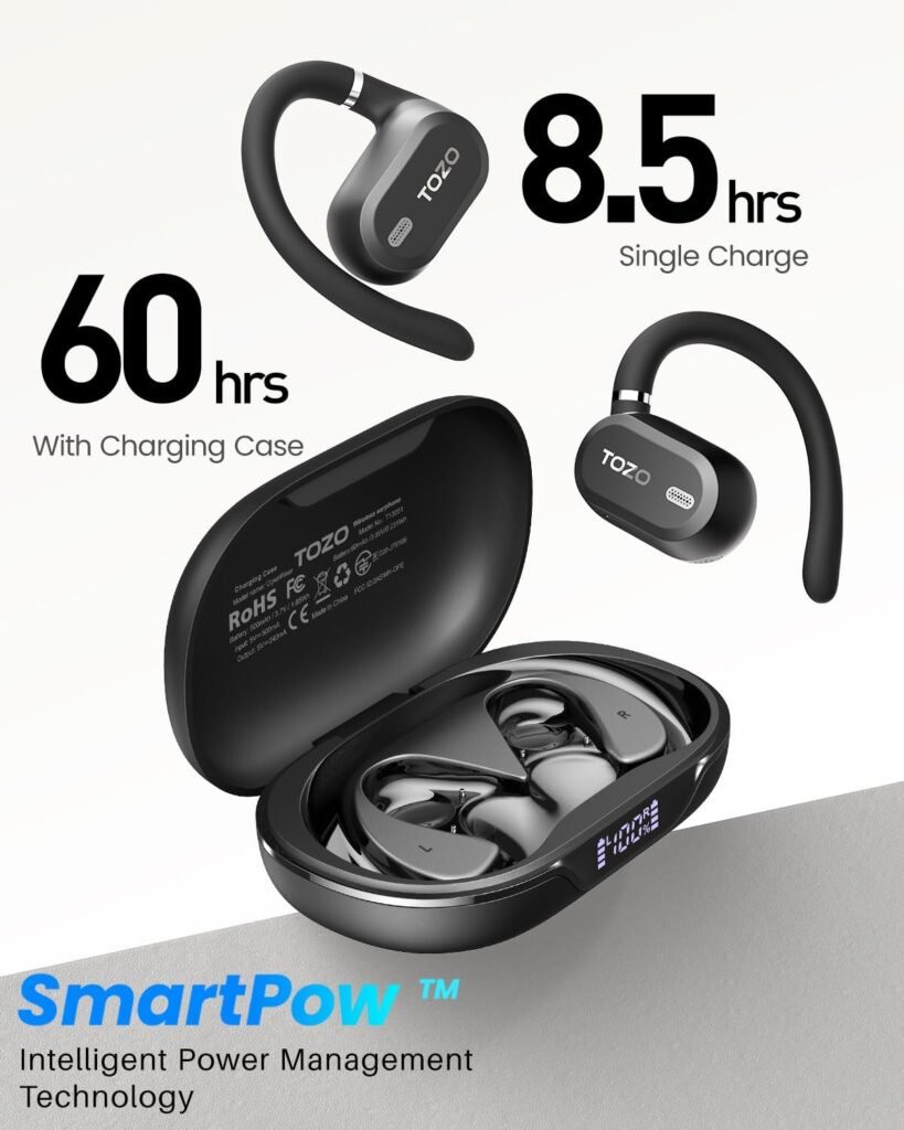 TOZO T13051 OpenWear Earbuds Battery Life