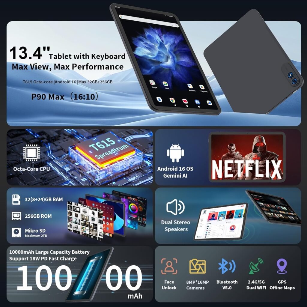 QDDQ P90 Tablet Review: 13-Inch 2-in-1 Budget Powerhouse 2 QDDQ P90 Tablet Features