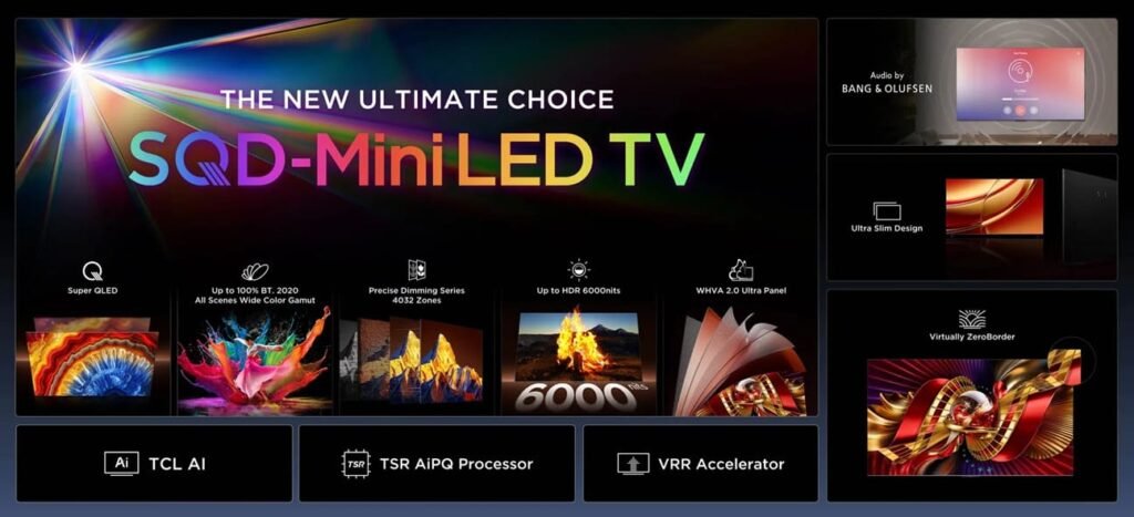 TCL C8L SQD Mini LED TV Features